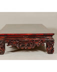 Qing Dynasty Low Kang Coffee Table with Reddish Brown Finish and Carved Décor-16. Asian & Chinese Furniture, Art, Antiques, Vintage Home Décor for sale at FEA Home