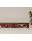 Qing Dynasty Low Kang Coffee Table with Reddish Brown Finish and Carved Décor-3. Asian & Chinese Furniture, Art, Antiques, Vintage Home Décor for sale at FEA Home