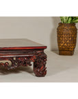 Qing Dynasty Low Kang Coffee Table with Reddish Brown Finish and Carved Décor-6. Asian & Chinese Furniture, Art, Antiques, Vintage Home Décor for sale at FEA Home