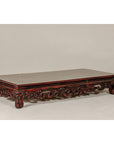 Qing Dynasty Low Kang Coffee Table with Reddish Brown Finish and Carved Décor-8. Asian & Chinese Furniture, Art, Antiques, Vintage Home Décor for sale at FEA Home