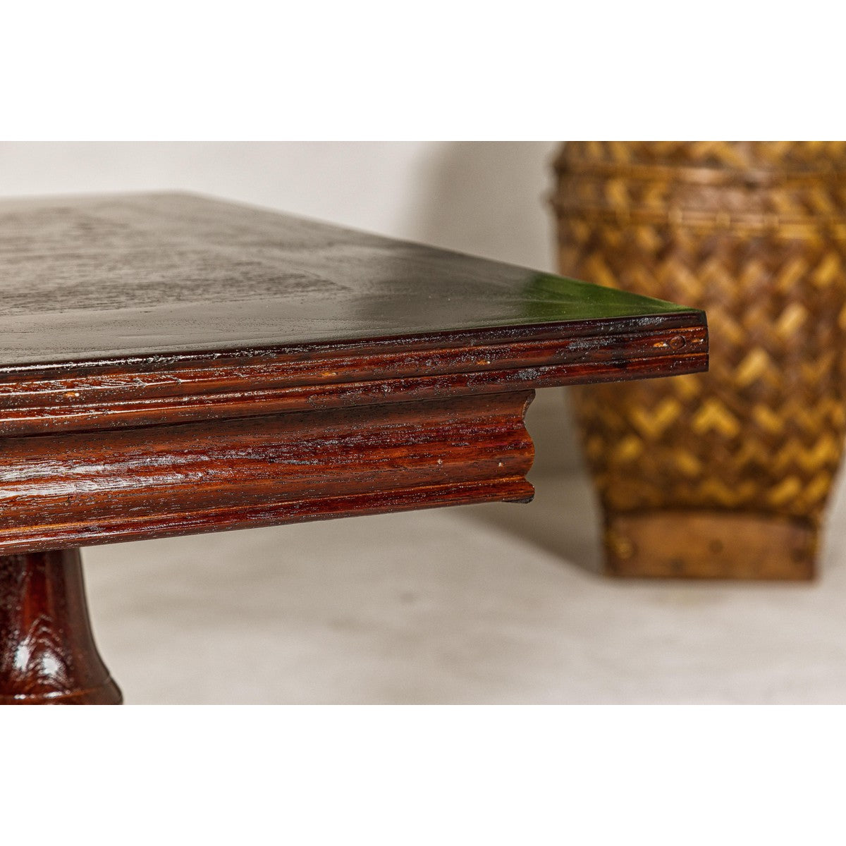 Dutch Colonial Ornate Coffee Table with Carved Lion Paw Legs and Cross Stretcher-9. Asian & Chinese Furniture, Art, Antiques, Vintage Home Décor for sale at FEA Home