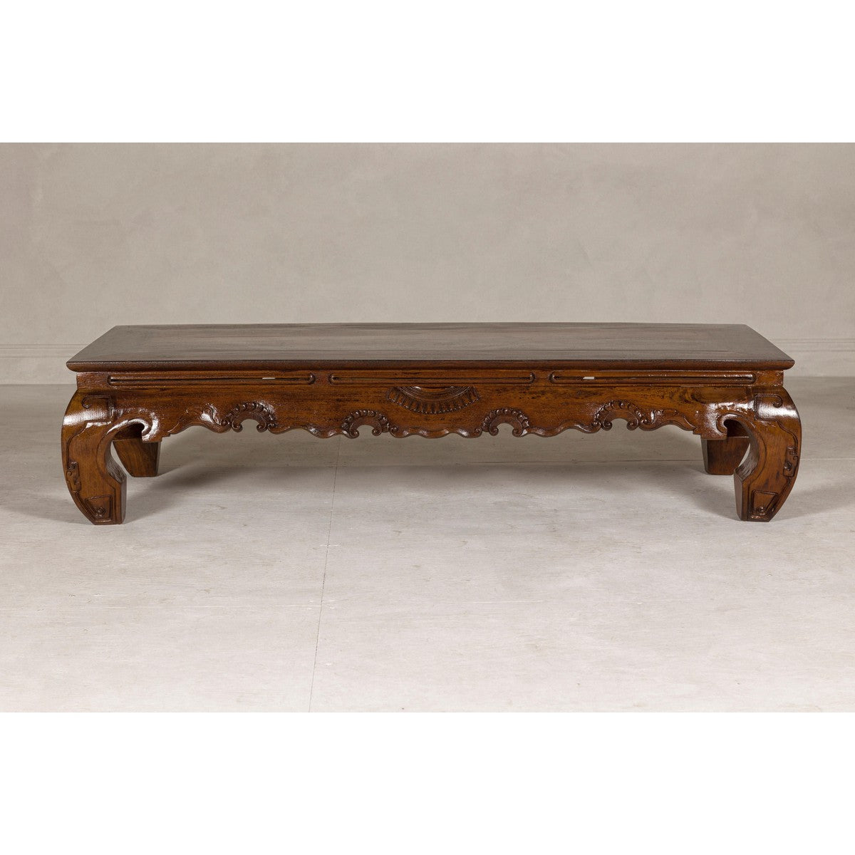 19th Century Lacquered Coffee Table with Hand-Carved Apron and Chow Legs-16. Asian & Chinese Furniture, Art, Antiques, Vintage Home Décor for sale at FEA Home