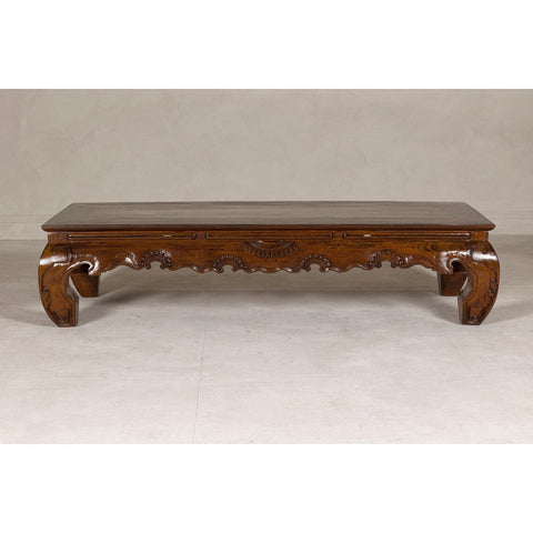 19th Century Lacquered Coffee Table with Hand-Carved Apron and Chow Legs-YN7969-16. Asian & Chinese Furniture, Art, Antiques, Vintage Home Décor for sale at FEA Home