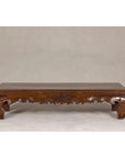 19th Century Lacquered Coffee Table with Hand-Carved Apron and Chow Legs-3. Asian & Chinese Furniture, Art, Antiques, Vintage Home Décor for sale at FEA Home