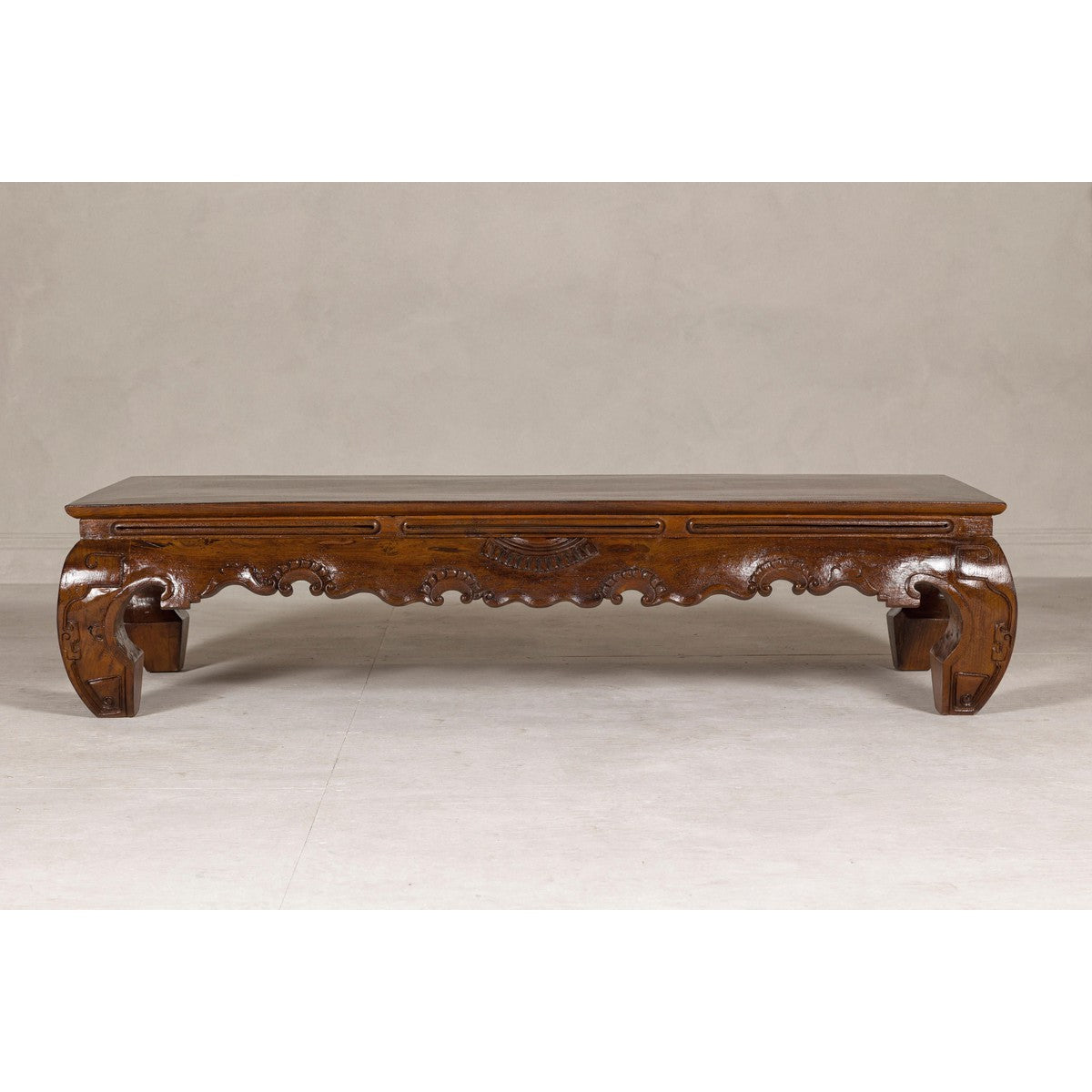 19th Century Lacquered Coffee Table with Hand-Carved Apron and Chow Legs-5. Asian & Chinese Furniture, Art, Antiques, Vintage Home Décor for sale at FEA Home