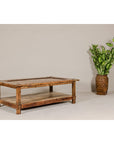 Country Style Distressed Two-Tier Coffee Table with Inset Top and Straight Legs-12. Asian & Chinese Furniture, Art, Antiques, Vintage Home Décor for sale at FEA Home