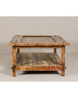 Country Style Distressed Two-Tier Coffee Table with Inset Top and Straight Legs-13. Asian & Chinese Furniture, Art, Antiques, Vintage Home Décor for sale at FEA Home