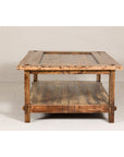 Country Style Distressed Two-Tier Coffee Table with Inset Top and Straight Legs-18. Asian & Chinese Furniture, Art, Antiques, Vintage Home Décor for sale at FEA Home