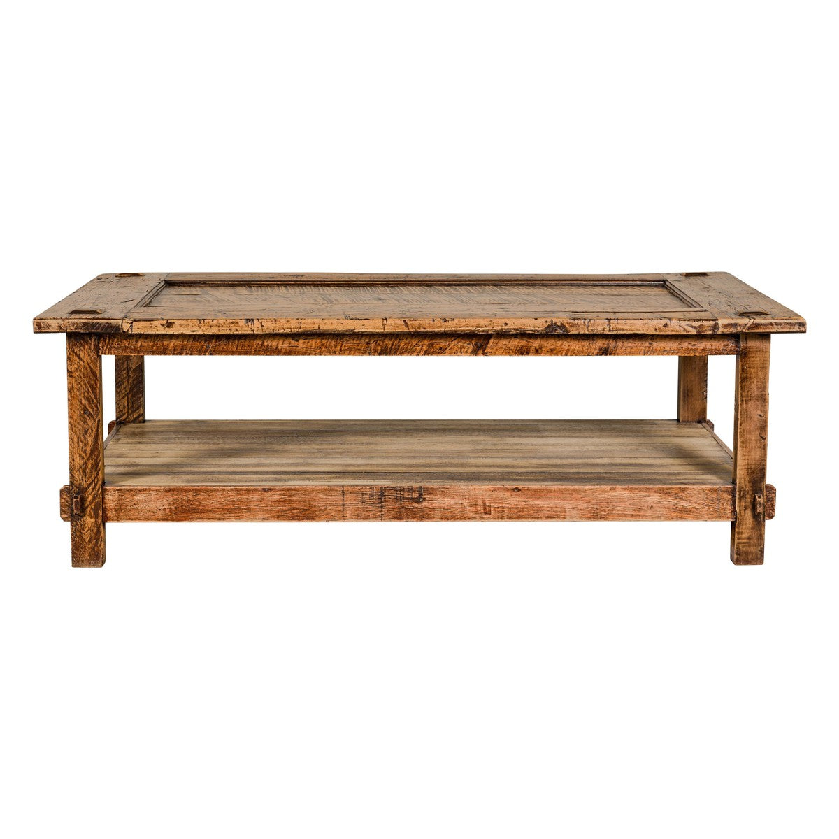 Country Style Distressed Two-Tier Coffee Table with Inset Top and Straight Legs-19. Asian & Chinese Furniture, Art, Antiques, Vintage Home Décor for sale at FEA Home