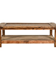 Country Style Distressed Two-Tier Coffee Table with Inset Top and Straight Legs-19. Asian & Chinese Furniture, Art, Antiques, Vintage Home Décor for sale at FEA Home