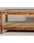 Country Style Distressed Two-Tier Coffee Table with Inset Top and Straight Legs-6. Asian & Chinese Furniture, Art, Antiques, Vintage Home Décor for sale at FEA Home