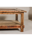Country Style Distressed Two-Tier Coffee Table with Inset Top and Straight Legs-7. Asian & Chinese Furniture, Art, Antiques, Vintage Home Décor for sale at FEA Home