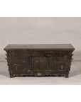 Low Kang Carved Sideboard with Brown Distressed Finish and Two Small Doors-11. Asian & Chinese Furniture, Art, Antiques, Vintage Home Décor for sale at FEA Home