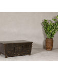 Low Kang Carved Sideboard with Brown Distressed Finish and Two Small Doors-14. Asian & Chinese Furniture, Art, Antiques, Vintage Home Décor for sale at FEA Home