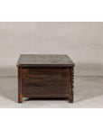 Low Kang Carved Sideboard with Brown Distressed Finish and Two Small Doors-15. Asian & Chinese Furniture, Art, Antiques, Vintage Home Décor for sale at FEA Home