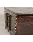 Low Kang Carved Sideboard with Brown Distressed Finish and Two Small Doors-18. Asian & Chinese Furniture, Art, Antiques, Vintage Home Décor for sale at FEA Home