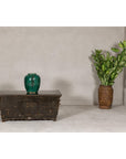 Low Kang Carved Sideboard with Brown Distressed Finish and Two Small Doors-2. Asian & Chinese Furniture, Art, Antiques, Vintage Home Décor for sale at FEA Home