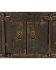 Low Kang Carved Sideboard with Brown Distressed Finish and Two Small Doors-6. Asian & Chinese Furniture, Art, Antiques, Vintage Home Décor for sale at FEA Home