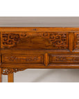 Vintage Chinese Carved Wood Console Table with Drawers-12. Asian & Chinese Furniture, Art, Antiques, Vintage Home Décor for sale at FEA Home