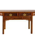 Vintage Chinese Carved Wood Console Table with Drawers-14. Asian & Chinese Furniture, Art, Antiques, Vintage Home Décor for sale at FEA Home
