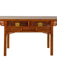 Vintage Chinese Carved Wood Console Table with Drawers-1. Asian & Chinese Furniture, Art, Antiques, Vintage Home Décor for sale at FEA Home