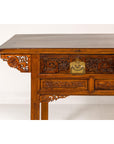 Vintage Chinese Carved Wood Console Table with Drawers-3. Asian & Chinese Furniture, Art, Antiques, Vintage Home Décor for sale at FEA Home