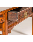 Vintage Chinese Carved Wood Console Table with Drawers-9. Asian & Chinese Furniture, Art, Antiques, Vintage Home Décor for sale at FEA Home