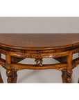 19th Century Wooden Demilune Table with Carved Mythical Creatures-11. Asian & Chinese Furniture, Art, Antiques, Vintage Home Décor for sale at FEA Home