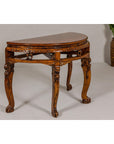 19th Century Wooden Demilune Table with Carved Mythical Creatures-12. Asian & Chinese Furniture, Art, Antiques, Vintage Home Décor for sale at FEA Home
