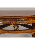19th Century Wooden Demilune Table with Carved Mythical Creatures-5. Asian & Chinese Furniture, Art, Antiques, Vintage Home Décor for sale at FEA Home