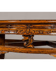 19th Century Wooden Demilune Table with Carved Mythical Creatures-8. Asian & Chinese Furniture, Art, Antiques, Vintage Home Décor for sale at FEA Home