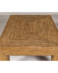 Country Style Midcentury Woven Rattan Light Brown Parsons Leg Coffee Table-11. Asian & Chinese Furniture, Art, Antiques, Vintage Home Décor for sale at FEA Home
