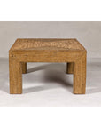Country Style Midcentury Woven Rattan Light Brown Parsons Leg Coffee Table-13. Asian & Chinese Furniture, Art, Antiques, Vintage Home Décor for sale at FEA Home
