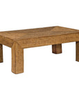 Country Style Midcentury Woven Rattan Light Brown Parsons Leg Coffee Table-1. Asian & Chinese Furniture, Art, Antiques, Vintage Home Décor for sale at FEA Home