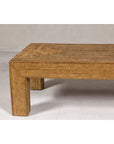 Country Style Midcentury Woven Rattan Light Brown Parsons Leg Coffee Table-5. Asian & Chinese Furniture, Art, Antiques, Vintage Home Décor for sale at FEA Home
