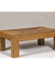 Country Style Midcentury Woven Rattan Light Brown Parsons Leg Coffee Table-9. Asian & Chinese Furniture, Art, Antiques, Vintage Home Décor for sale at FEA Home