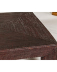 Midcentury Vintage Woven Rattan Dark Brown Parsons Leg Rattan Coffee Table-11. Asian & Chinese Furniture, Art, Antiques, Vintage Home Décor for sale at FEA Home
