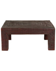 Midcentury Vintage Woven Rattan Dark Brown Parsons Leg Rattan Coffee Table-18. Asian & Chinese Furniture, Art, Antiques, Vintage Home Décor for sale at FEA Home