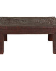 Midcentury Vintage Woven Rattan Dark Brown Parsons Leg Rattan Coffee Table-1. Asian & Chinese Furniture, Art, Antiques, Vintage Home Décor for sale at FEA Home