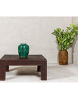Midcentury Vintage Woven Rattan Dark Brown Parsons Leg Rattan Coffee Table-2. Asian & Chinese Furniture, Art, Antiques, Vintage Home Décor for sale at FEA Home