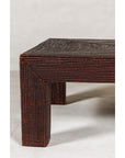 Midcentury Vintage Woven Rattan Dark Brown Parsons Leg Rattan Coffee Table-8. Asian & Chinese Furniture, Art, Antiques, Vintage Home Décor for sale at FEA Home