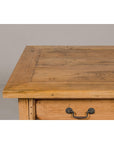 Teak Kneehole Desk with Eight Drawers and Custom Bleached Finish-14. Asian & Chinese Furniture, Art, Antiques, Vintage Home Décor for sale at FEA Home