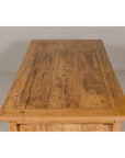 Teak Kneehole Desk with Eight Drawers and Custom Bleached Finish-18. Asian & Chinese Furniture, Art, Antiques, Vintage Home Décor for sale at FEA Home