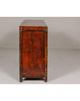Qing Dynasty Painted Sideboard with Distressed Patina, Three Drawers, Two Doors-15. Asian & Chinese Furniture, Art, Antiques, Vintage Home Décor for sale at FEA Home