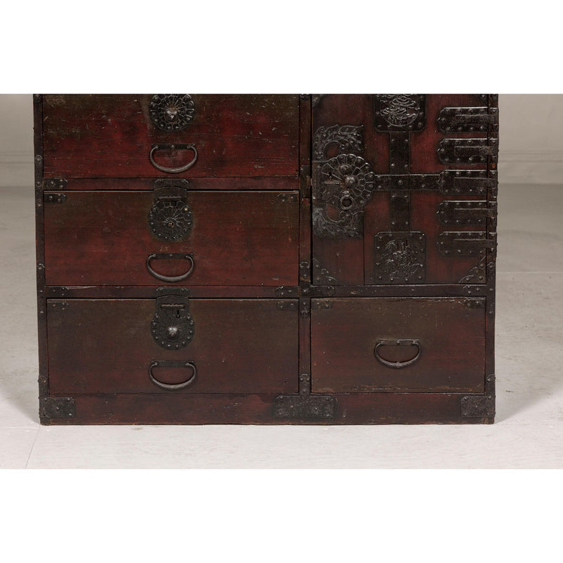 Meiji Period 19th Century Sendai Type Tansu Chest with Drawers and Safe-YN7995-12. Asian & Chinese Furniture, Art, Antiques, Vintage Home Décor for sale at FEA Home
