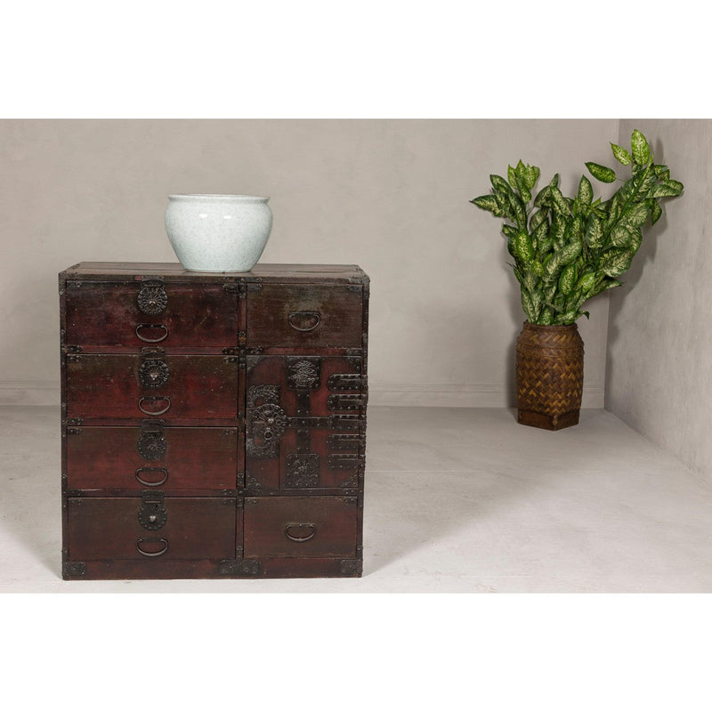 Meiji Period 19th Century Sendai Type Tansu Chest with Drawers and Safe-YN7995-2. Asian & Chinese Furniture, Art, Antiques, Vintage Home Décor for sale at FEA Home
