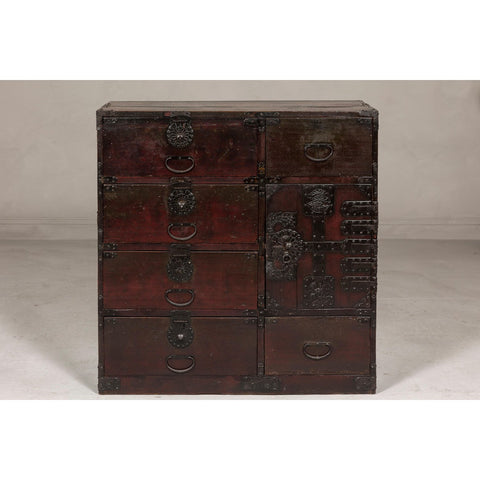 Meiji Period 19th Century Sendai Type Tansu Chest with Drawers and Safe-YN7995-3. Asian & Chinese Furniture, Art, Antiques, Vintage Home Décor for sale at FEA Home