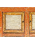 Country Style Painted Two-Door Buffet with Distressed Orange and Off-White Color-14. Asian & Chinese Furniture, Art, Antiques, Vintage Home Décor for sale at FEA Home