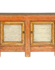 Country Style Painted Two-Door Buffet with Distressed Orange and Off-White Color-1. Asian & Chinese Furniture, Art, Antiques, Vintage Home Décor for sale at FEA Home