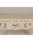 Rococo Style Painted Console Table with Carved Apron and Distressed Finish-10. Asian & Chinese Furniture, Art, Antiques, Vintage Home Décor for sale at FEA Home